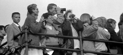 Berlin Studienfahrt 1987 - Blick über die Mauer von West- nach Ostberlin, DDR