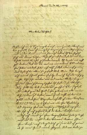 Brief von 1849